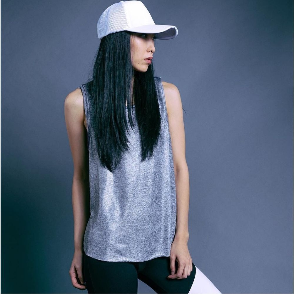 Koral Shimmer Cropped Muscle Tank Top